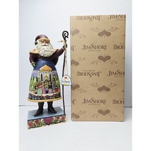 Enesco Jim Shore Santa Claus Here we come a caroling w/ box
